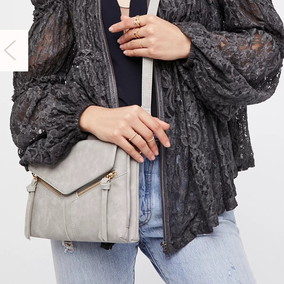 Free People Laurie Vegan Grey Crossbody Bag - Picture 1 of 8
